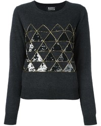 Темно-серый свитер с геометрическим рисунком