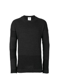 Мужской темно-серый свитер с круглым вырезом в горизонтальную полоску от Lost & Found Rooms