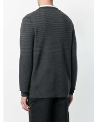 Мужской темно-серый свитер с круглым вырезом в горизонтальную полоску от Calvin Klein