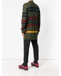 Мужской темно-серый свитер с круглым вырезом в горизонтальную полоску от Y/Project