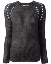 Женский темно-серый свитер с круглым вырезом из мохера от Humanoid