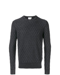 Мужской темно-серый свитер с круглым вырезом с геометрическим рисунком от Ballantyne
