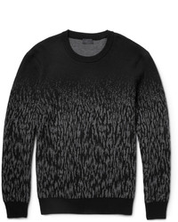 Темно-серый свитер с круглым вырезом с камуфляжным принтом