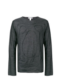 Мужской темно-серый свитер с круглым вырезом с принтом от Comme Des Garcons SHIRT