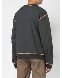 Мужской темно-серый свитер с круглым вырезом с принтом от Youser