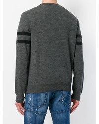 Мужской темно-серый свитер с круглым вырезом с принтом от DSQUARED2