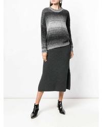 Женский темно-серый свитер с круглым вырезом с принтом от Snobby Sheep