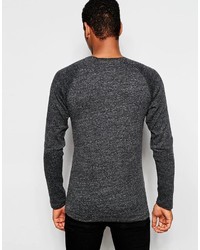 Мужской темно-серый свитер с круглым вырезом с принтом от Esprit