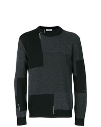 Мужской темно-серый свитер с круглым вырезом с принтом от Mauro Grifoni