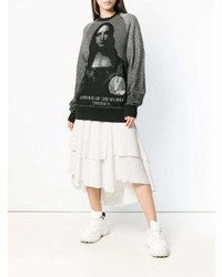 Женский темно-серый свитер с круглым вырезом с принтом от Bernhard Willhelm