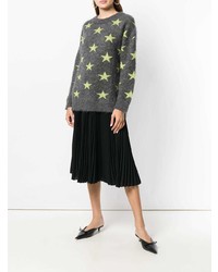 Женский темно-серый свитер с круглым вырезом со звездами от N°21