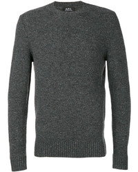 Мужской темно-серый свитер с круглым вырезом от A.P.C.