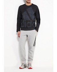 Мужской темно-серый свитер с круглым вырезом от adidas Performance
