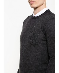 Мужской темно-серый свитер с круглым вырезом от Armani Jeans