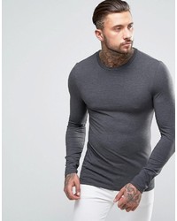 Мужской темно-серый свитер с круглым вырезом от Asos