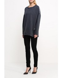 Женский темно-серый свитер с круглым вырезом от Aurora Firenze