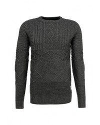 Мужской темно-серый свитер с круглым вырезом от Bellfield