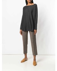 Женский темно-серый свитер с круглым вырезом от Snobby Sheep