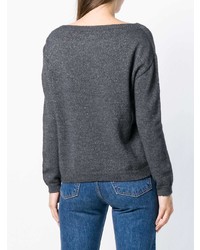 Женский темно-серый свитер с круглым вырезом от Liu Jo