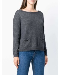 Женский темно-серый свитер с круглым вырезом от Liu Jo