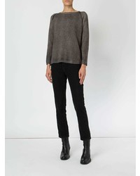 Женский темно-серый свитер с круглым вырезом от Avant Toi