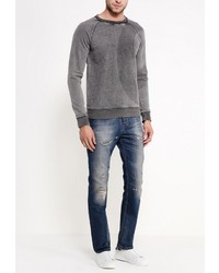 Мужской темно-серый свитер с круглым вырезом от Boss Orange