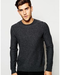 Мужской темно-серый свитер с круглым вырезом от Boss Orange