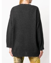 Женский темно-серый свитер с круглым вырезом от R13