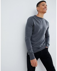 Мужской темно-серый свитер с круглым вырезом от Brave Soul