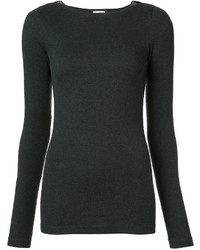 Женский темно-серый свитер с круглым вырезом от Brunello Cucinelli