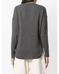 Женский темно-серый свитер с круглым вырезом от Theory