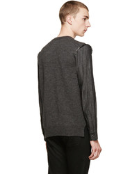 Мужской темно-серый свитер с круглым вырезом от DSQUARED2