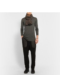 Мужской темно-серый свитер с круглым вырезом от Rick Owens