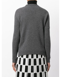 Женский темно-серый свитер с круглым вырезом от Valentino