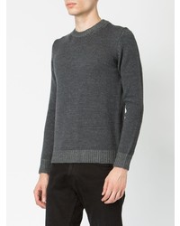 Мужской темно-серый свитер с круглым вырезом от Roberto Collina
