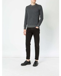 Мужской темно-серый свитер с круглым вырезом от Roberto Collina