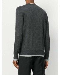 Мужской темно-серый свитер с круглым вырезом от Alexander McQueen
