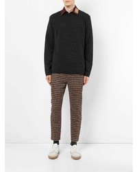 Мужской темно-серый свитер с круглым вырезом от Sunspel