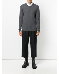 Мужской темно-серый свитер с круглым вырезом от Jil Sander