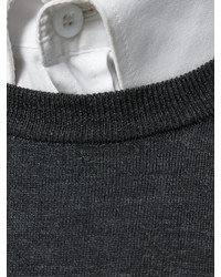Мужской темно-серый свитер с круглым вырезом от Zanone