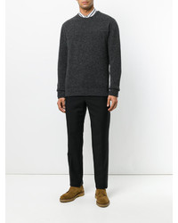 Мужской темно-серый свитер с круглым вырезом от Roberto Collina