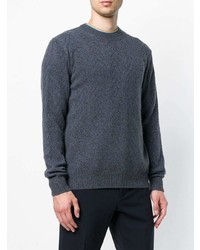 Мужской темно-серый свитер с круглым вырезом от Salvatore Ferragamo