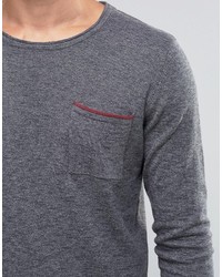 Мужской темно-серый свитер с круглым вырезом от Esprit