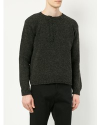 Мужской темно-серый свитер с круглым вырезом от Bergfabel