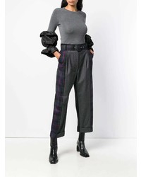 Женский темно-серый свитер с круглым вырезом от Isa Arfen