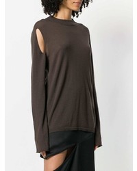 Женский темно-серый свитер с круглым вырезом от Rick Owens