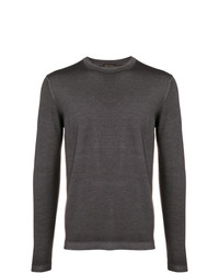 Мужской темно-серый свитер с круглым вырезом от Dell'oglio