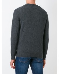 Мужской темно-серый свитер с круглым вырезом от Alexander McQueen