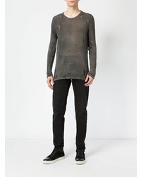 Мужской темно-серый свитер с круглым вырезом от Avant Toi