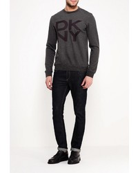 Мужской темно-серый свитер с круглым вырезом от DKNY